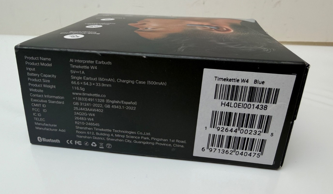 Timekettle W4 AI Interpreter Earbuds Blue New Open Item