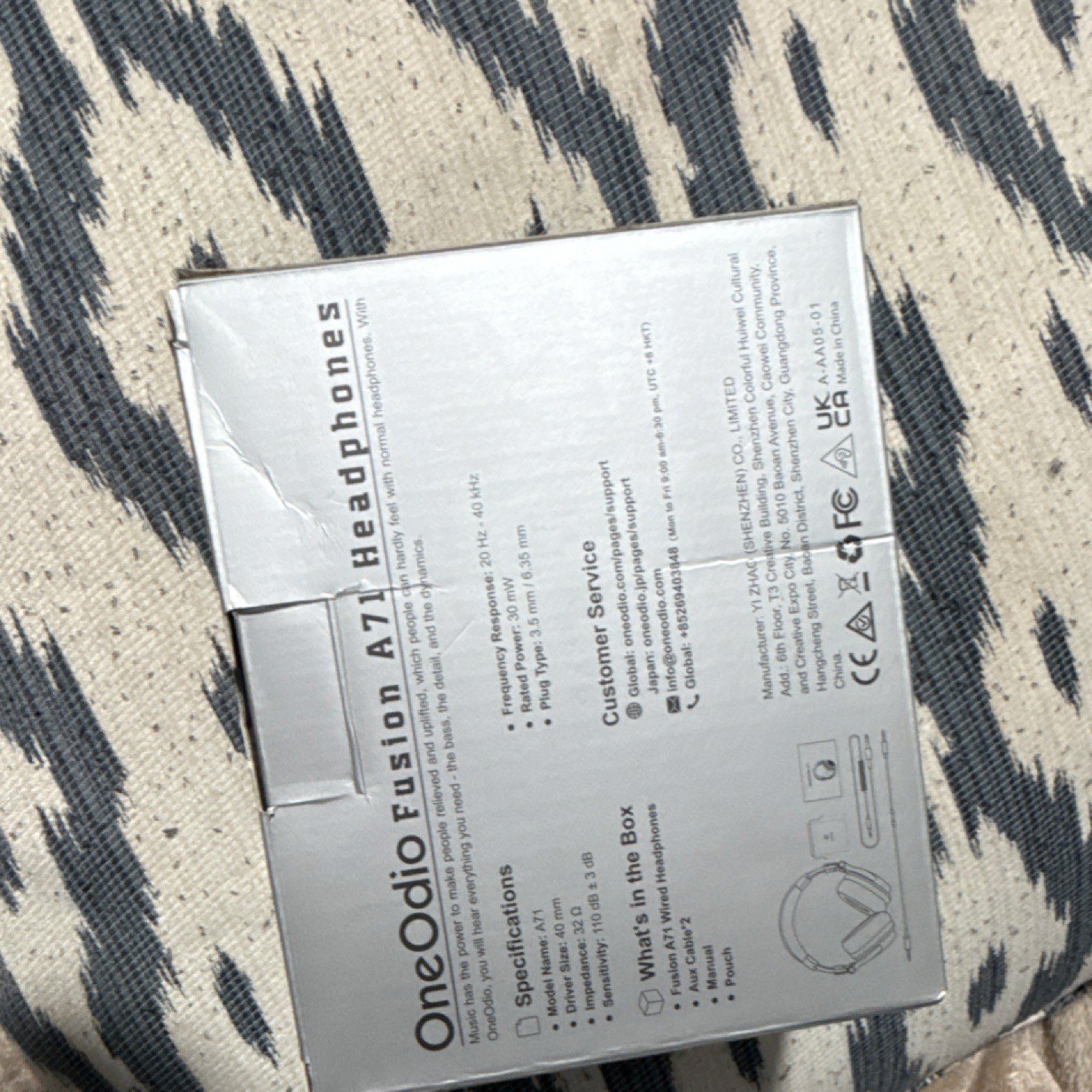 OneOdio Fusion A71 DJ Headphones Black Hi-Res Audio Adapter-Free Shareport DJ