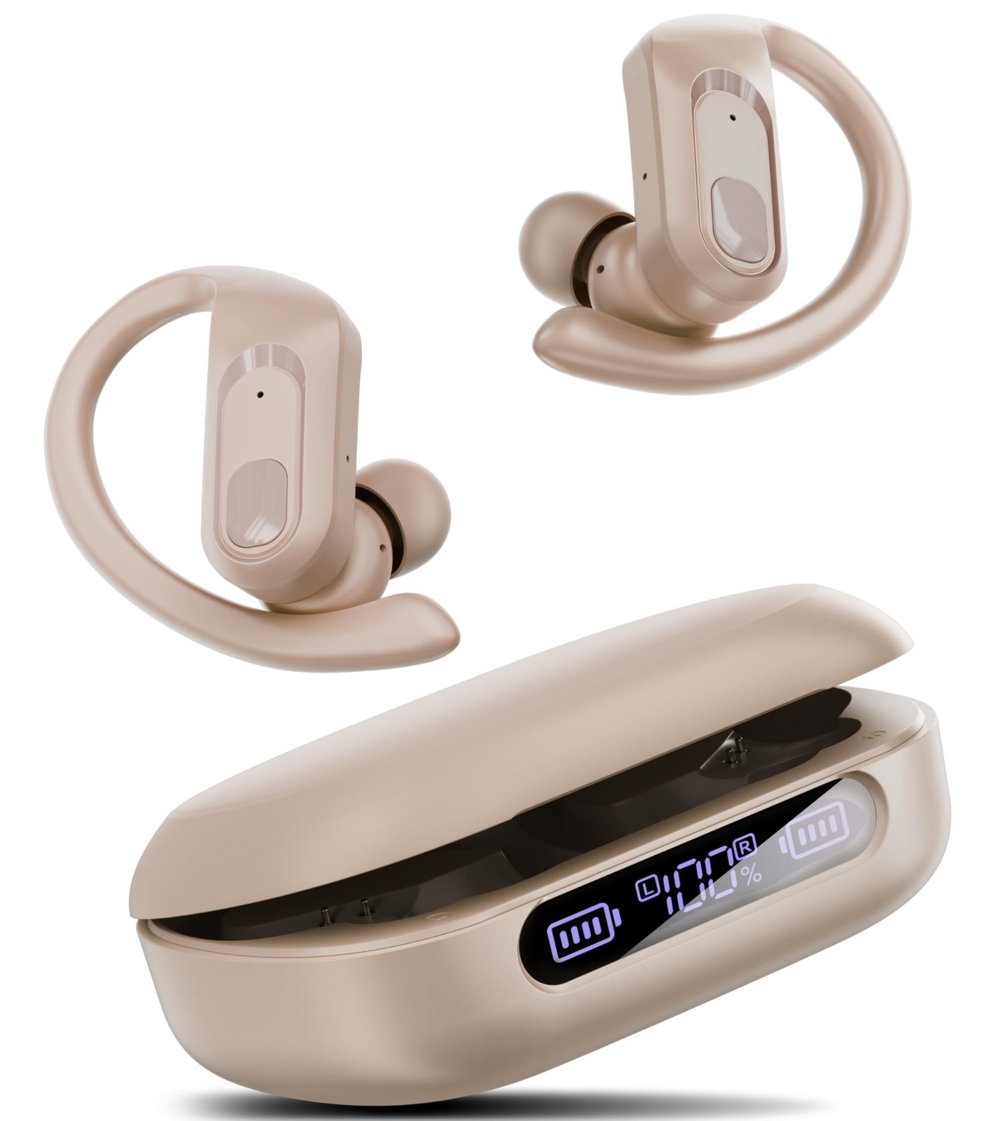 Active Noise Cancelling Wireless Earbuds, Bluetooth Headphones, 96Hrs Playback,