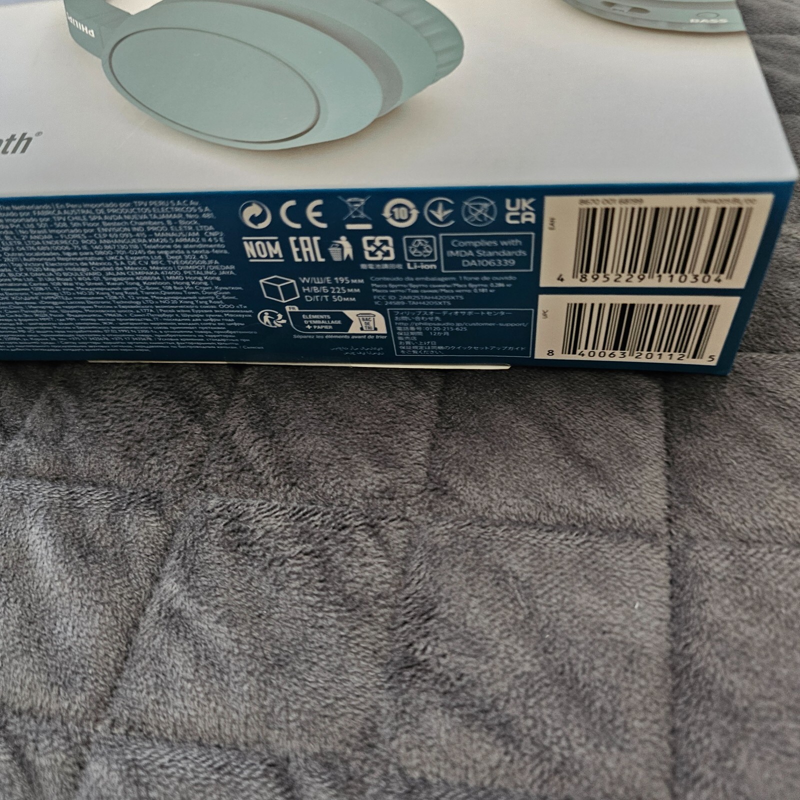 PHILIPS H4205 On-Ear Wireless Headphones with 32mm Drivers and BASS Boost – Blue