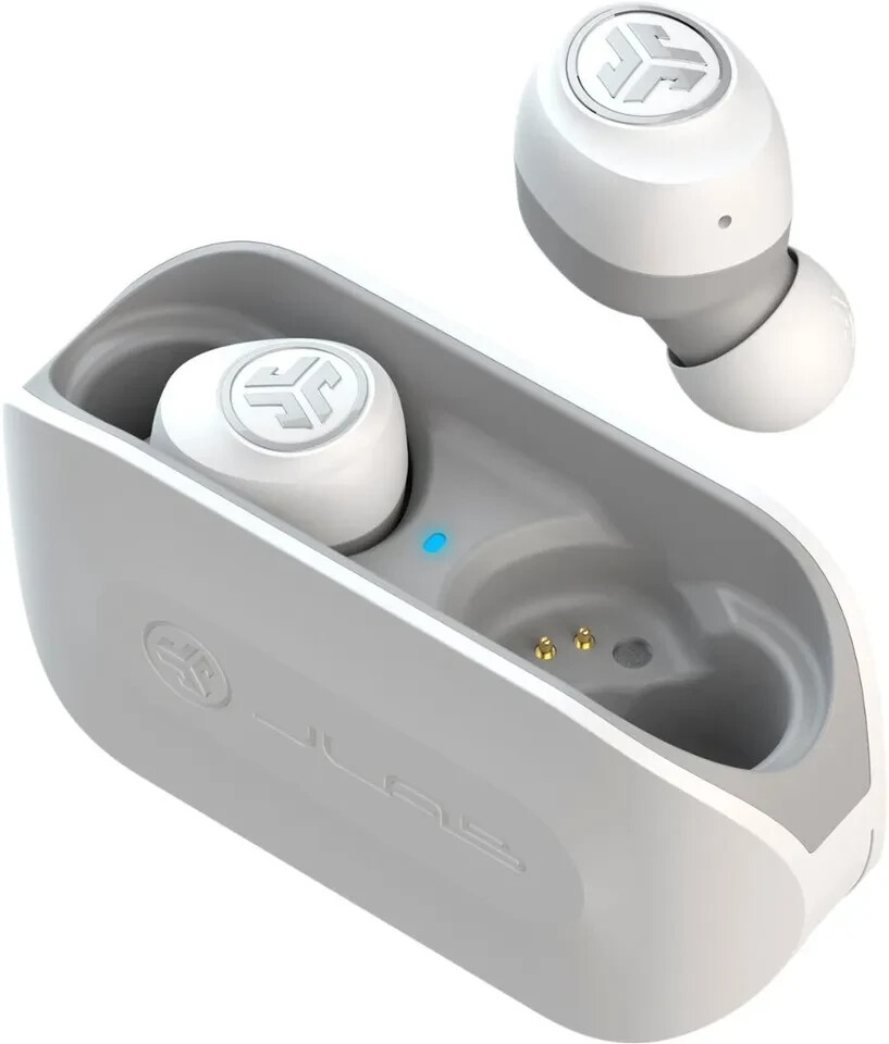 JLab Audio Go Air True Wireless Bluetooth Earbuds + Charging Case – White/Gray