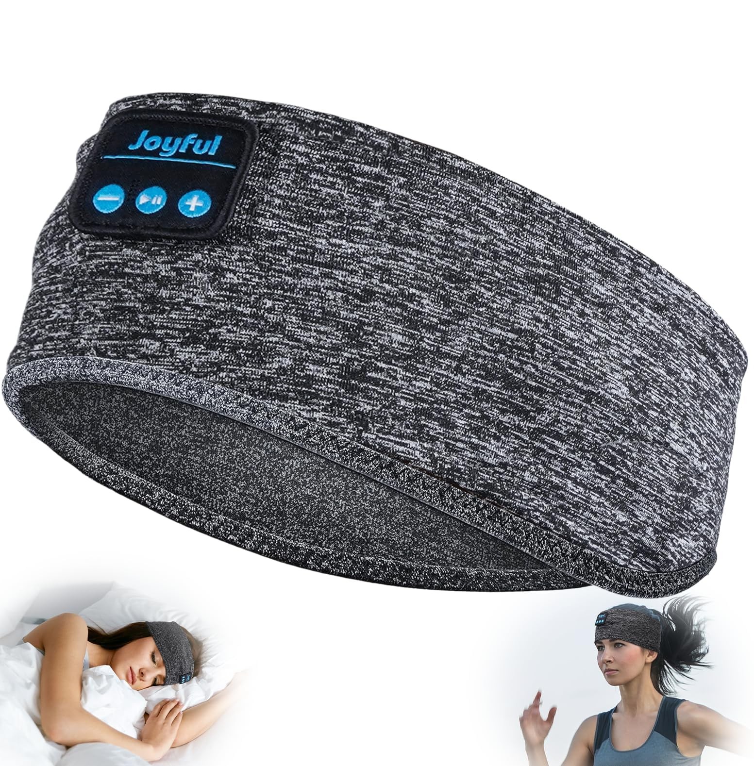 Sleep Headphones Bluetooth 5.3 Headband, Sports 1 Count (Pack of 1), Grey