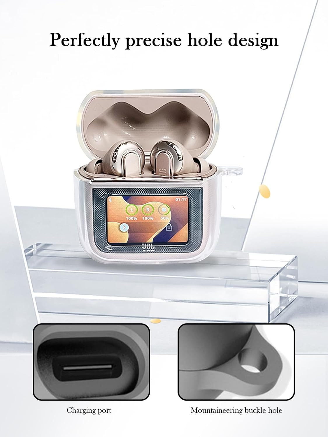 Case for JBL Tour PRO 3 Earbuds,Soft Protective,Shockproof, High Transparency T