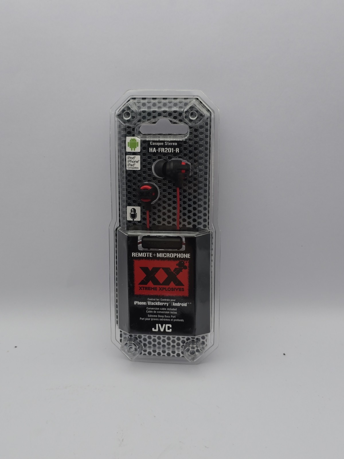 JVC HA-FR201-R XX Xtreme Xplosives InEar Stereo Earbuds w/Mic Remote, New Sealed
