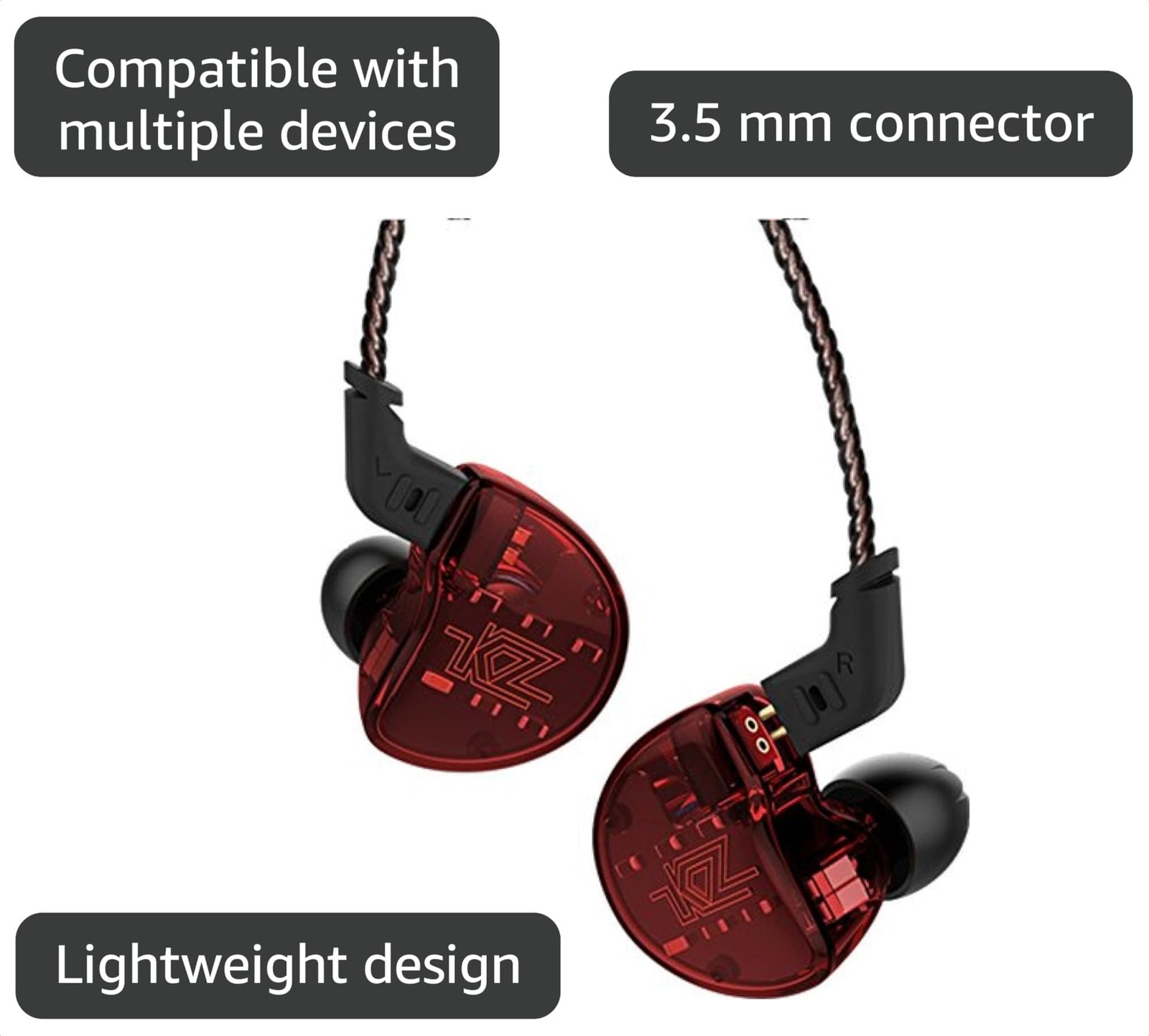 KZ Acoustics ZS10 Pro Earphones Black 3.5mm