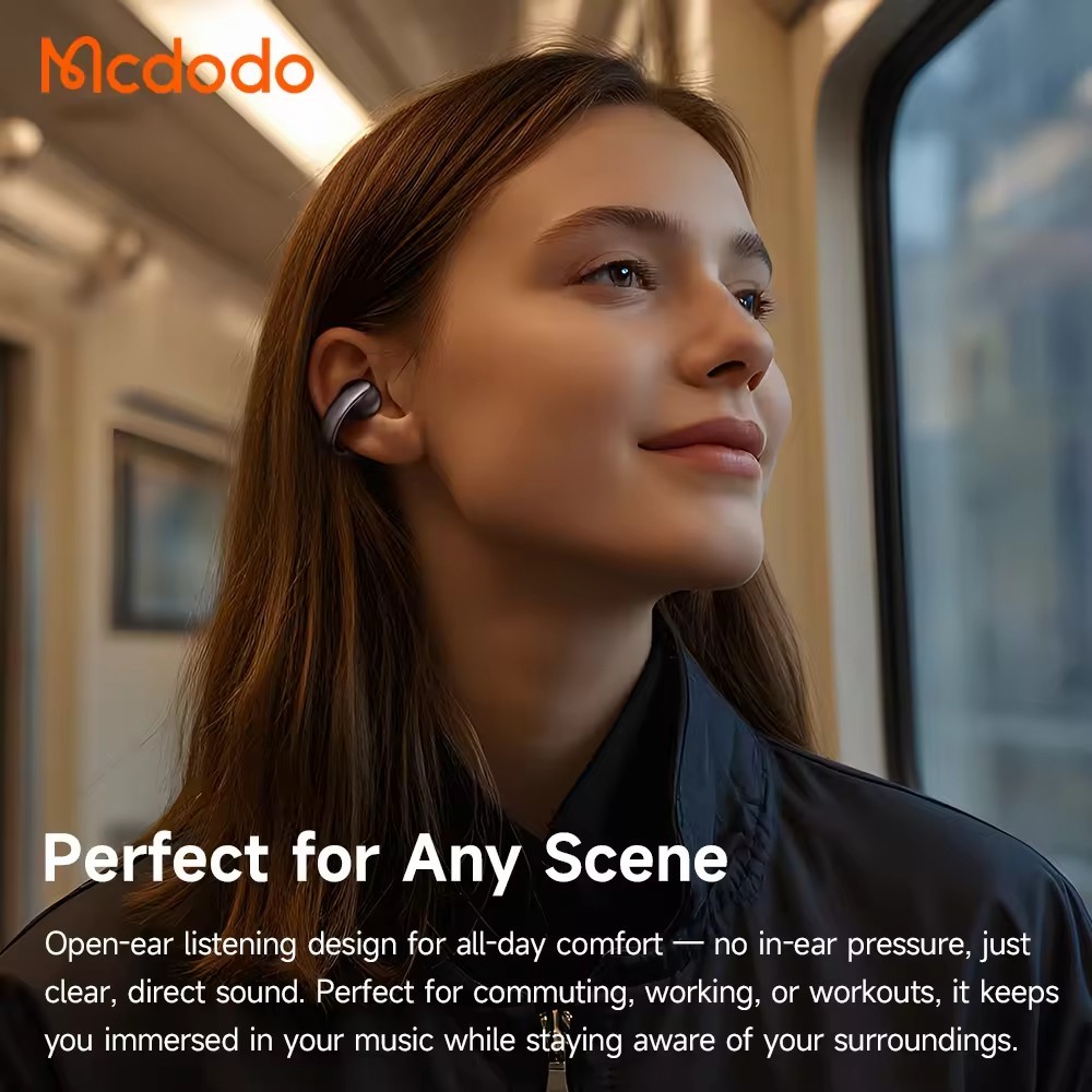 Mcdodo Secure Fit Clip-On Earbuds Wireless Bt5.4 Sweat-proof Long Playtime