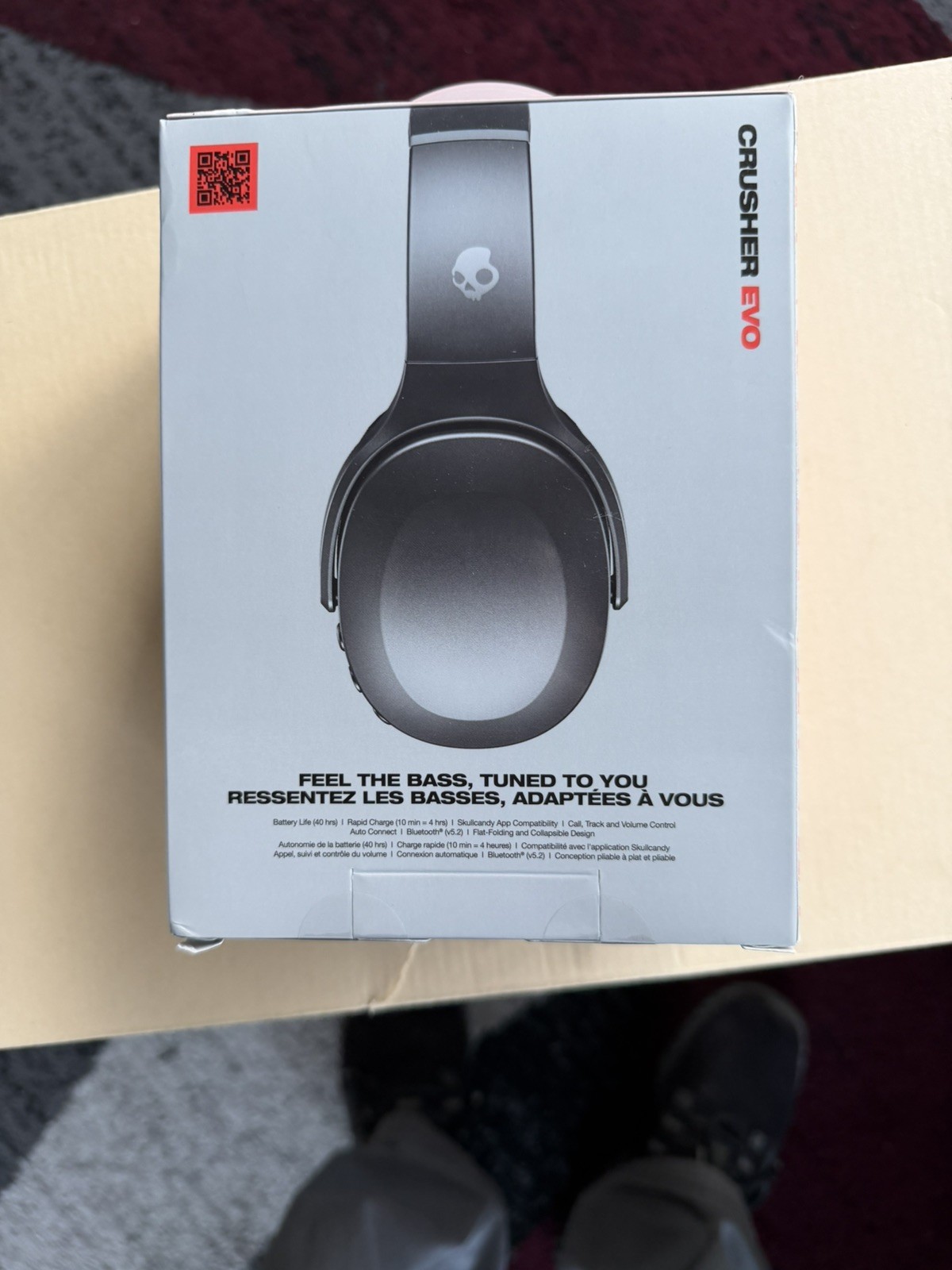 Skullcandy Crusher Evo Wireless Bluetooth Over-Ear 40mm Built-In Mic Black