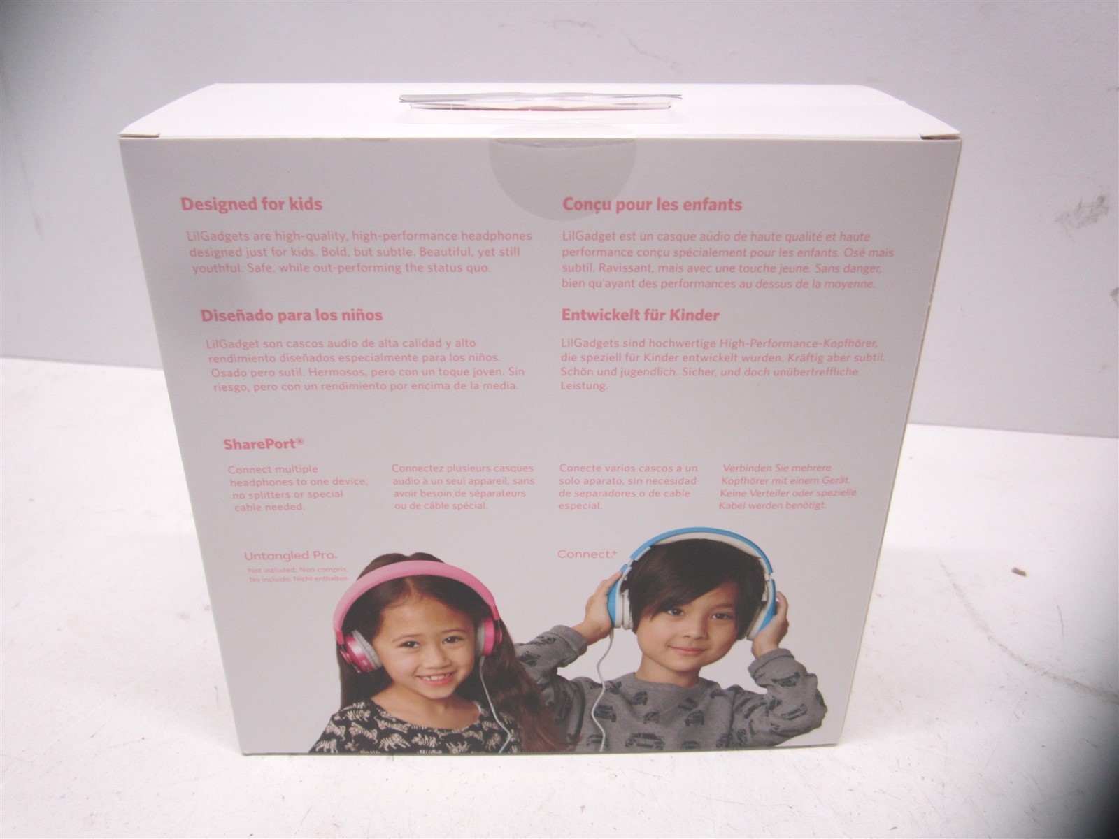 LilGadgets Pink Connect+ Wired Kids Headphones for School with Mic and Cord