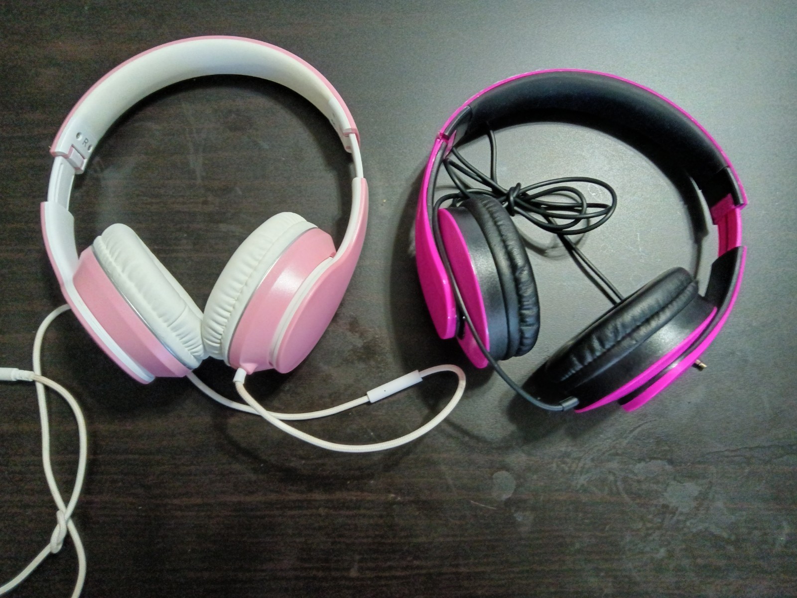 LORELEI Pink White Black Wired Ear-Pad Headband Headphones 3.5mm Jack