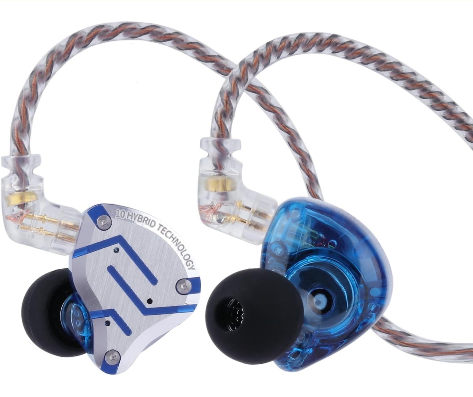 KZ ZS10 Pro, Linsoul 4BA+1DD 5 Driver in-Ear HiFi Metal Earphones With Mic Blue