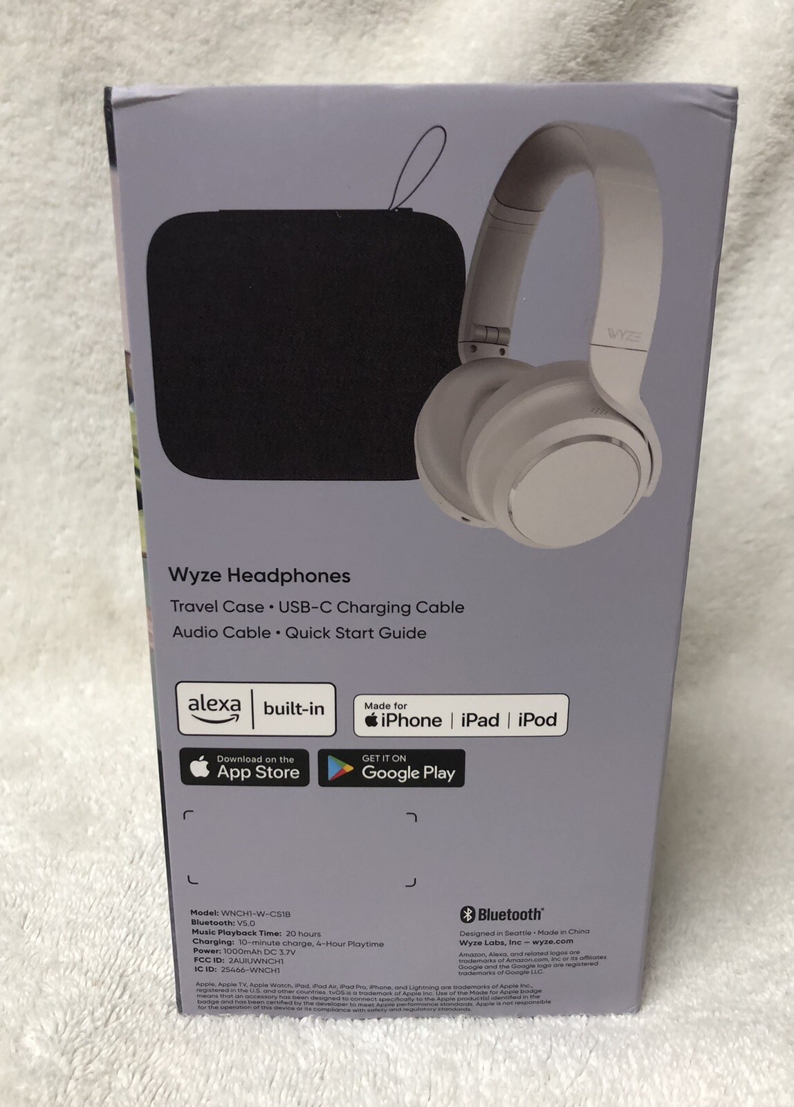 Wyze Noise Cancelling Headphones And Hard Case For Travel, Wireless Over The Ear