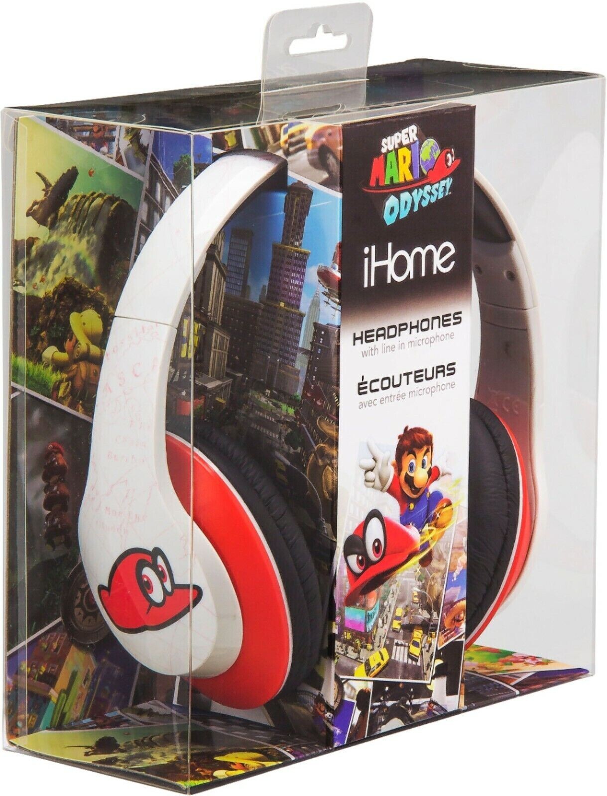 Super Mario Odyssey Co Branded Headphones Red & White