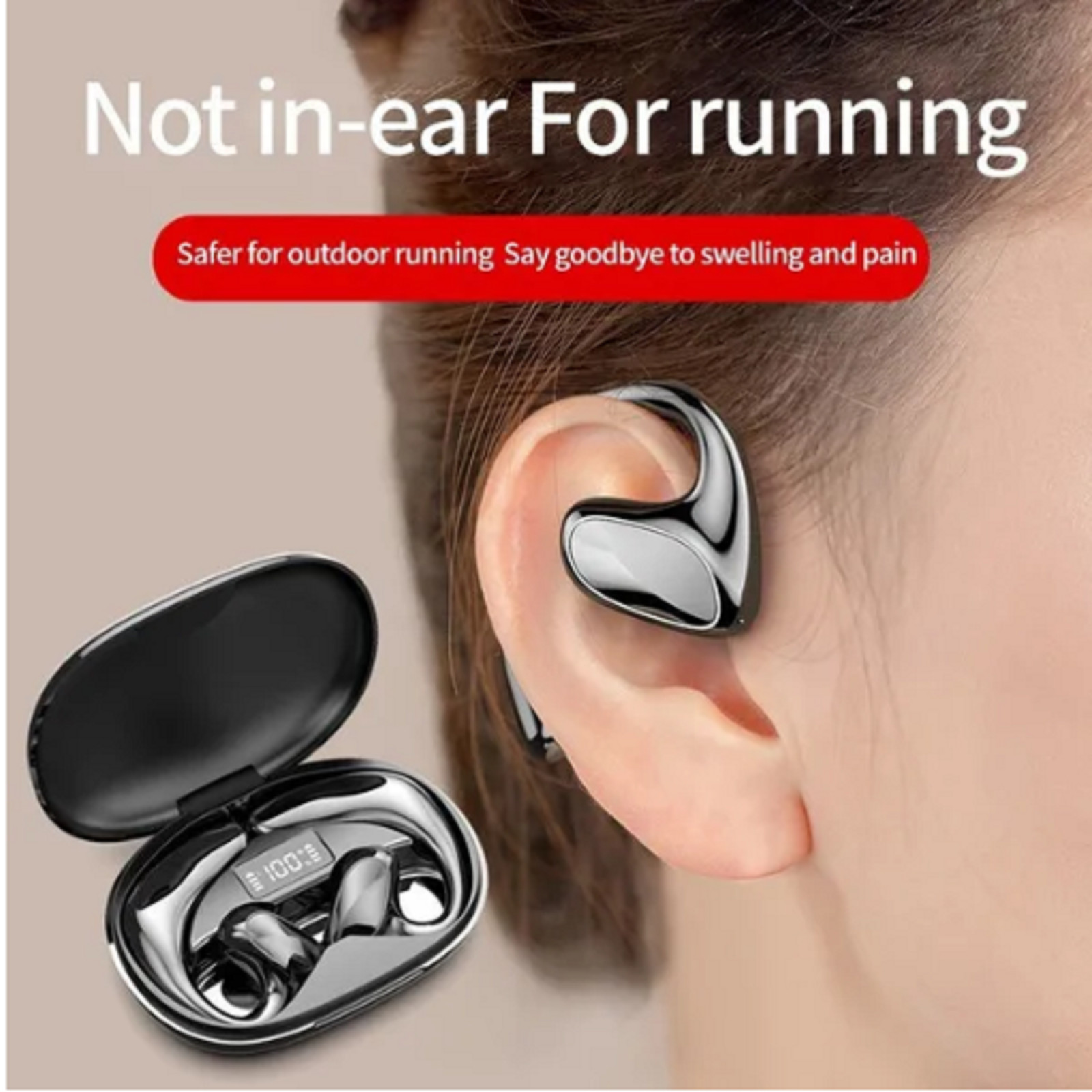CUFFIE A CONDUZIONE OSSEA AURICOLARI SPORT BLUETOOTH 5.1 WIRELESS STEREO TWS