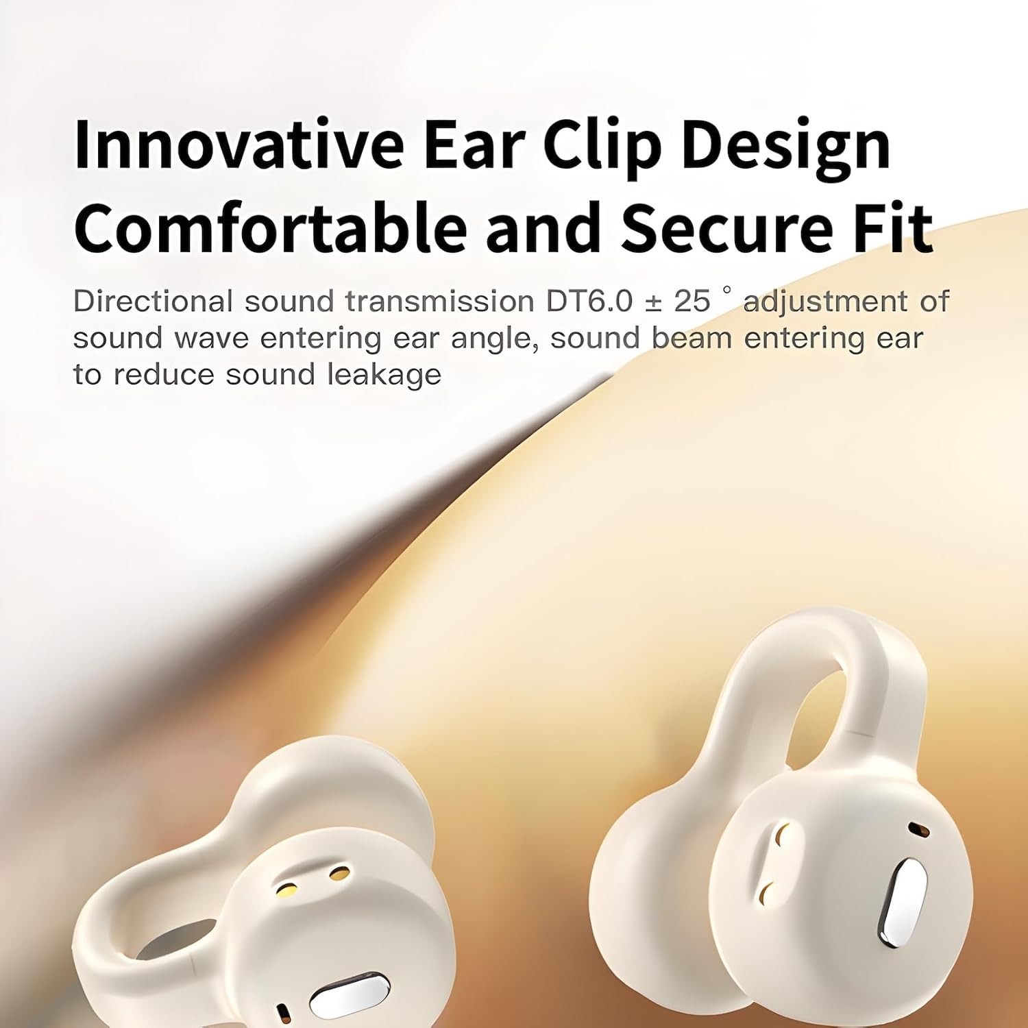 Clip-on Open Earbuds with Touch Display, 13mm Drivers, 20Hr Playtime, TF Support