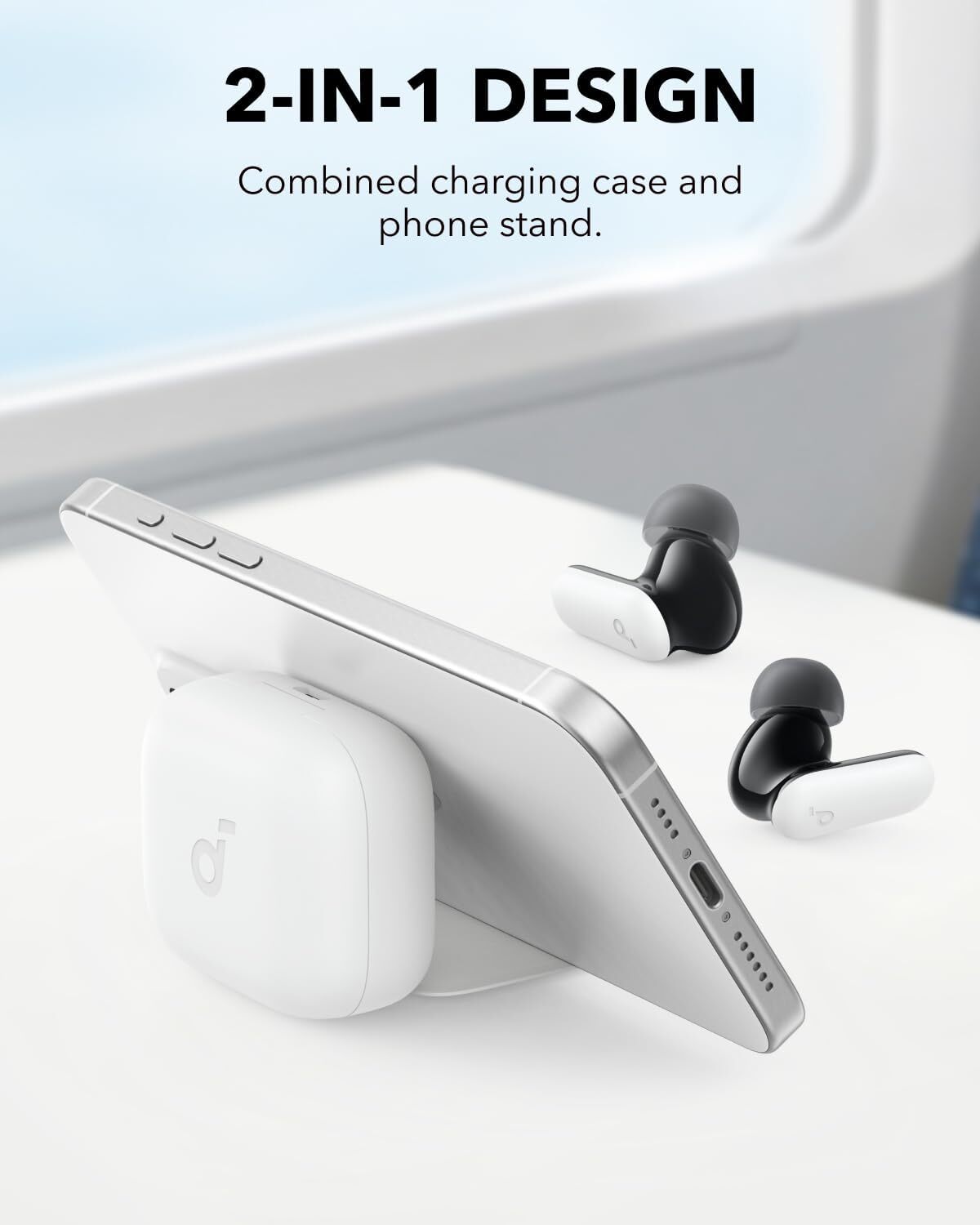 Soundcore P30i Wireless Earbuds 2-in-1 Case Phone Stand Smart Noise Cancelling