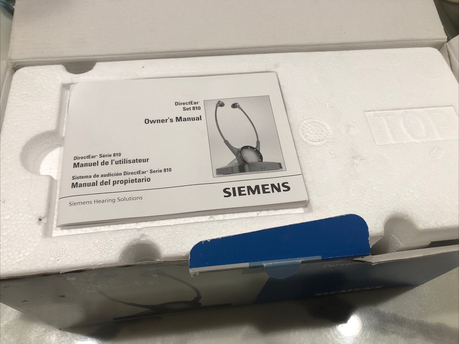 Siemens Direct Ear Set 810 TV Listening System Aid Headphones Infrared New