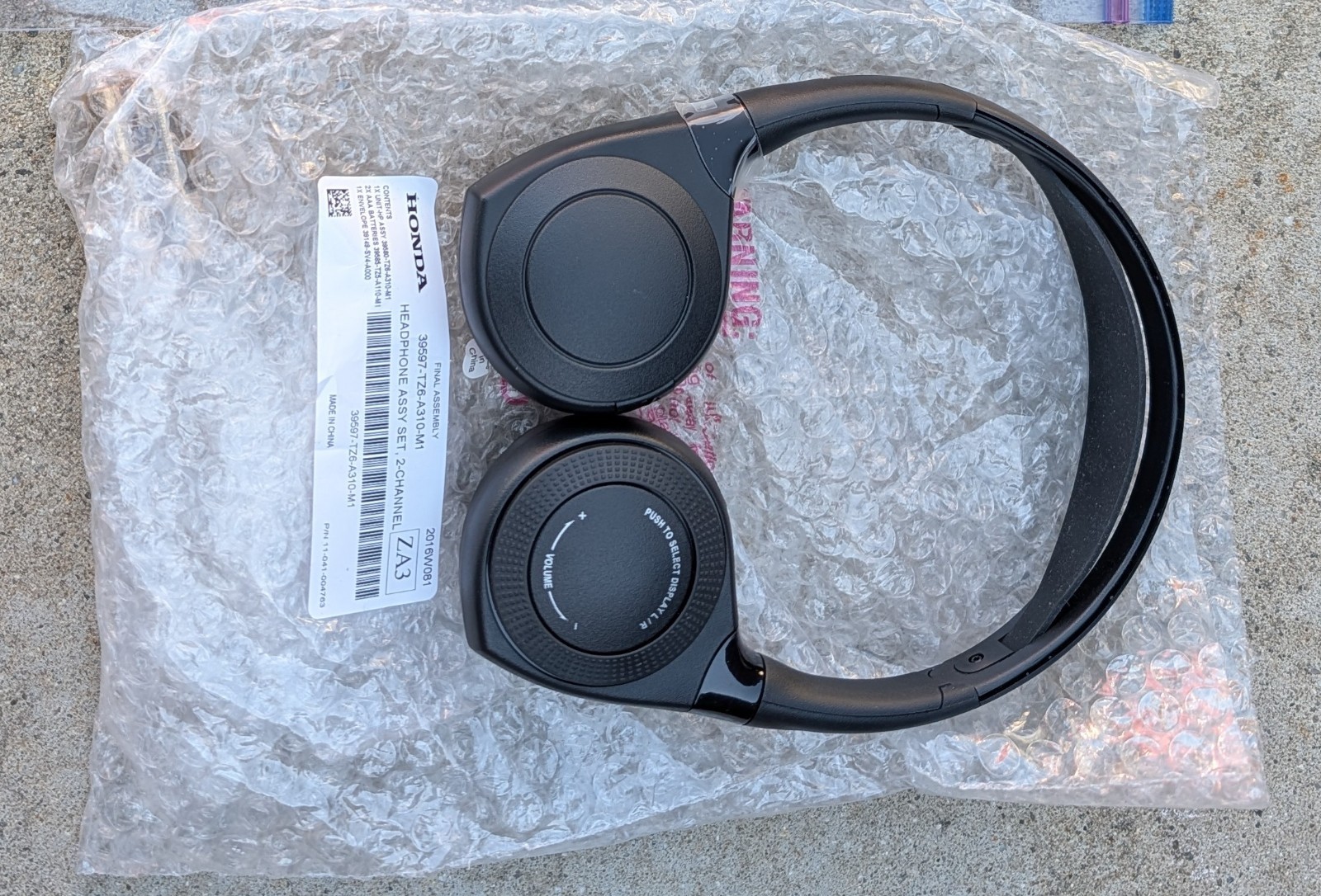 Genuine new Honda 39597-TZ6-A310-M1 wireless headphone assembly set 2- channel