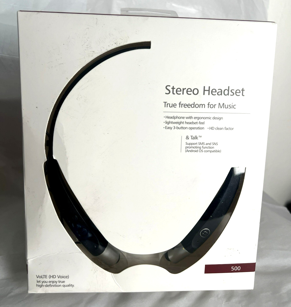 Stereo Headset True Freedom For Music VoLTE HD Voice 500 & Talk NIB Black