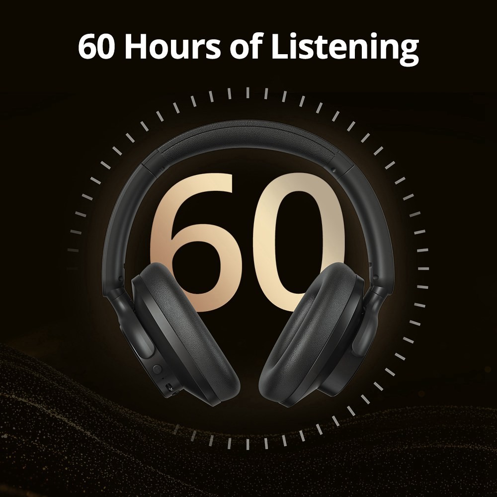Tronsmart Q20S Headphones Wireless Over-Ear Heads Active Noise Cancelling Audio