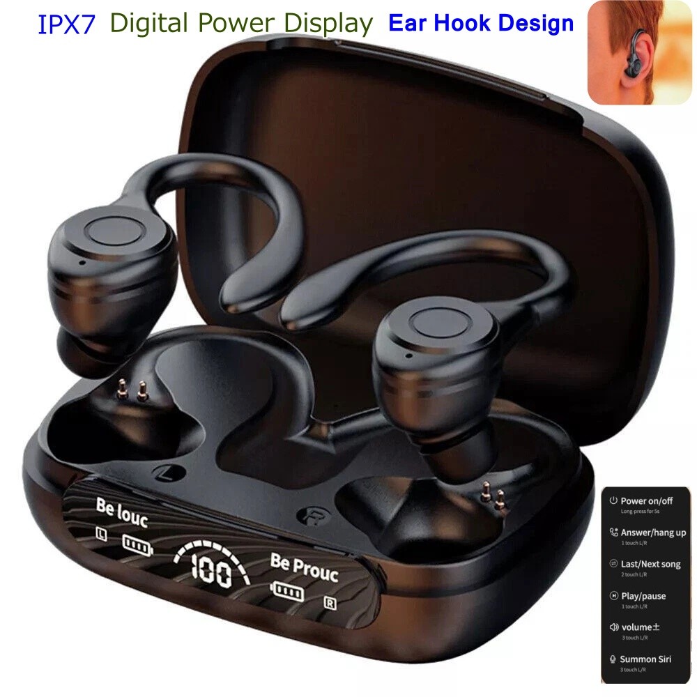 Bluetooth 5.3 Wireless Earbuds 160Hrs Playback Low Latency Gaming IPX7 Sport