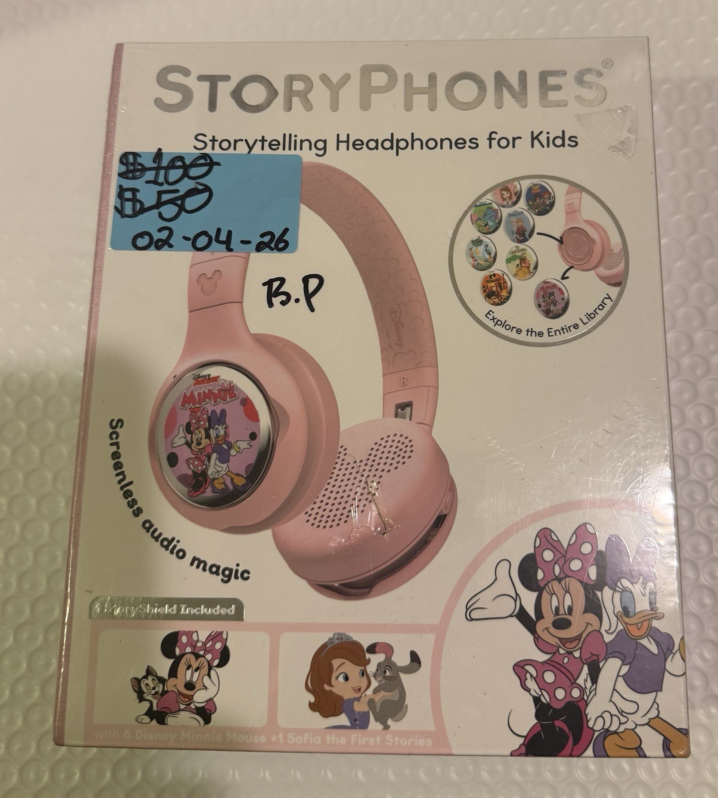 NEW STORYPHONES Storytelling HEADPHONES for KIDS, Disney Bundle w/1 STORY PINK