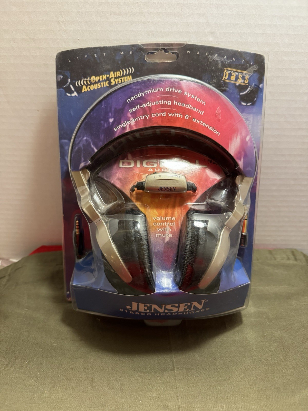 Jensen JF40 Wired Open Air Headphones 40mm Neodymium Volume Mute NOS Sealed