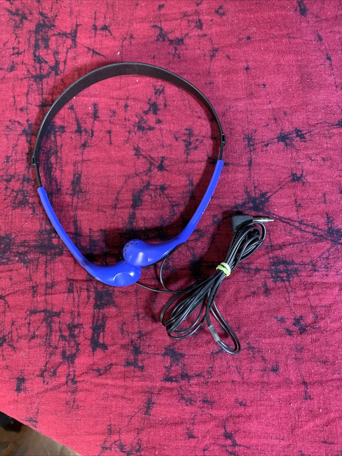 Rare Blue Sony Sports MDR-W014 Lightweight Vertical Wired Headphones