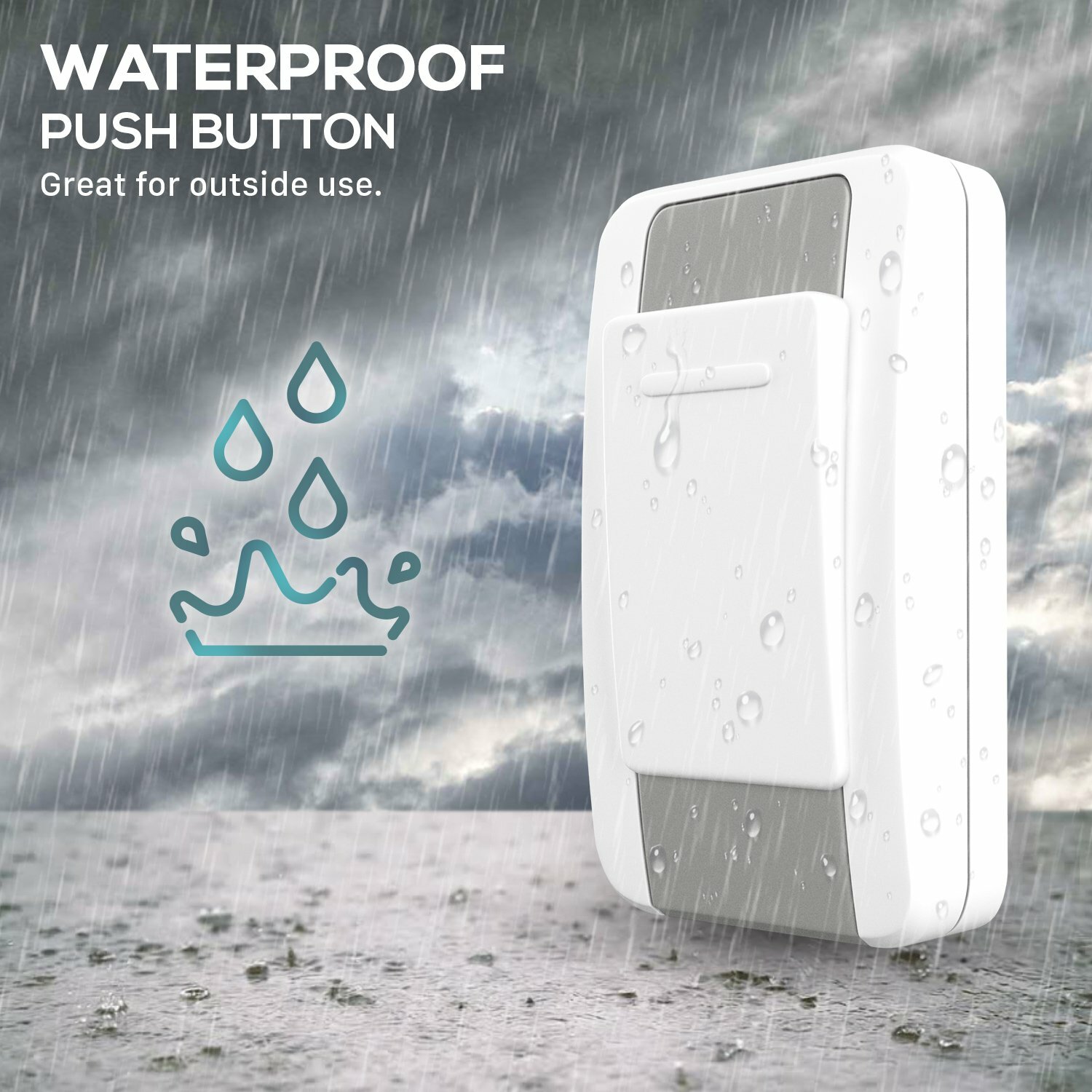 Artix Wireless Doorbell Waterproof, 2 Receivers&1 Remote Push Button Transmitter