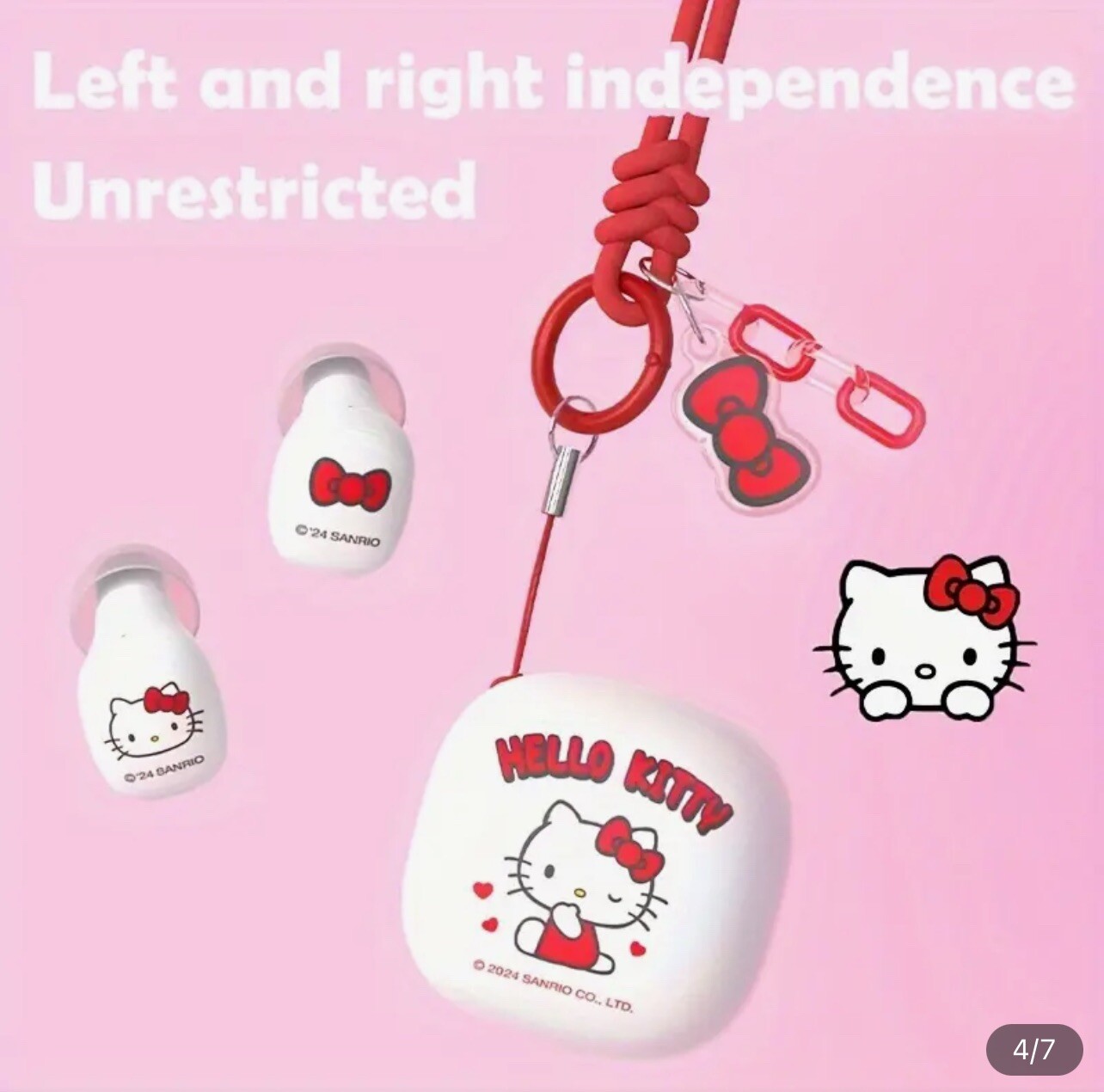 Hello Kitty Sanrio Earbuds Earphones Sanrio Miniso Kawaii Wireless New