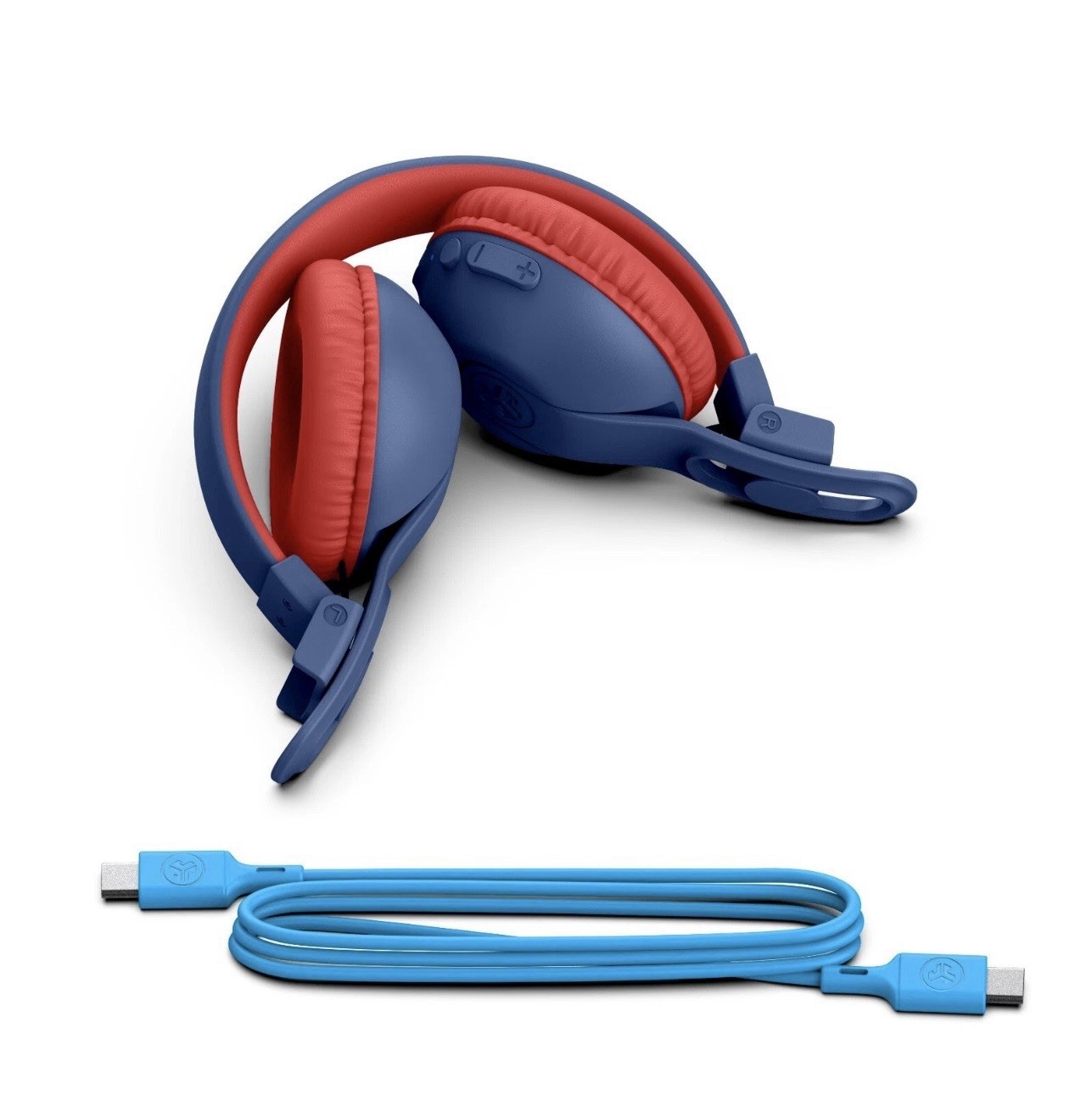 New JLab JBuddies Studio 2 Over Ear Wireless Bluetooth Kids Headphones Blue Red