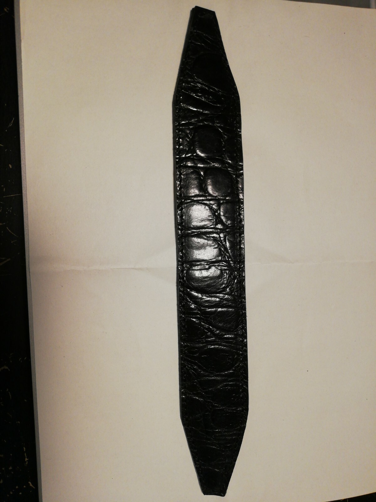 Handmade Black Croco Embossed Leather Headband Compatible GRADE Headphone
