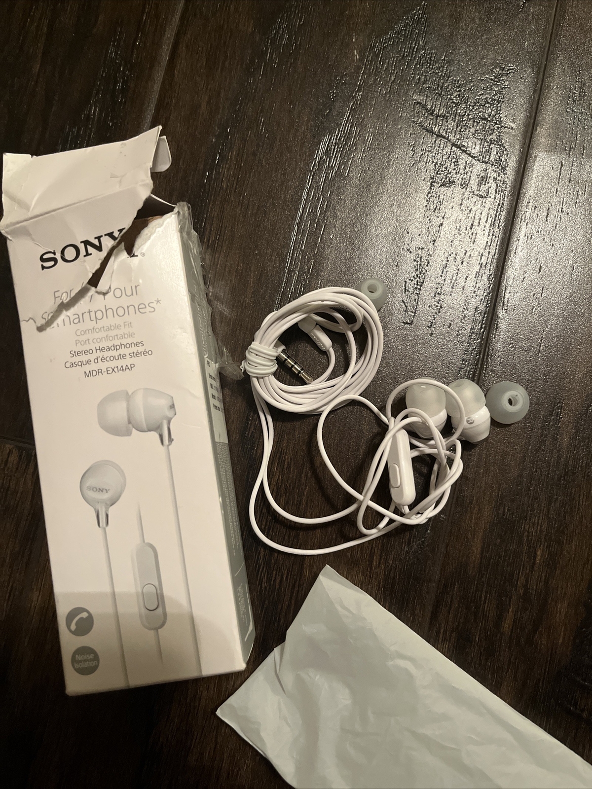 ORIGINAL Sony MDREX14AP Headset Ear Bud Headphones MDR-EX14AP White