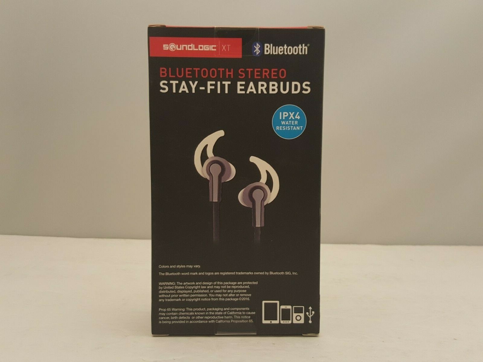 SOUNDLOGIC | XT Stay Fit Earbuds w Mic & Charge Cable | Bluetooth Stereo 615476