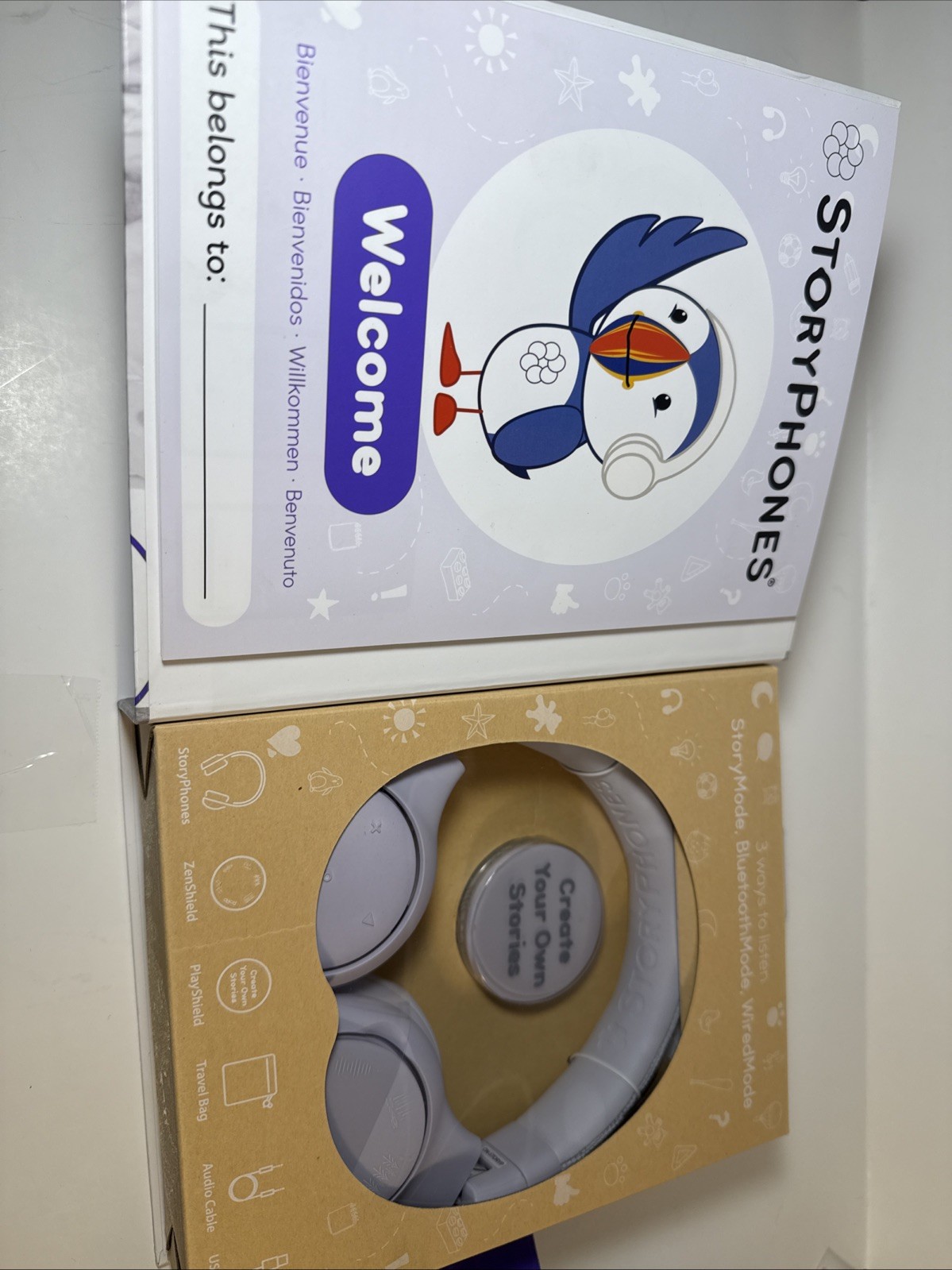 StoryPhones Storytelling Bluetooth Wireless Kids Headphones Intro Bundle – New