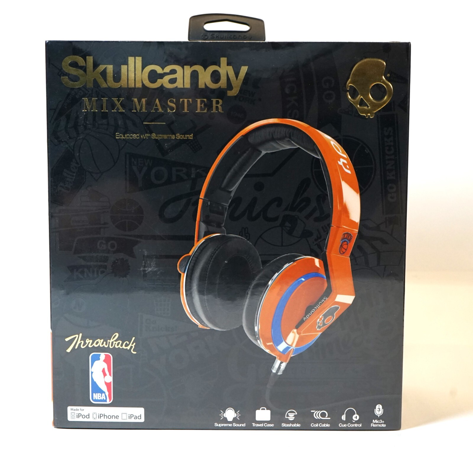 Skullcandy Mix Master DJ Headphones NBA Throwback Orange/Blue New York Knicks