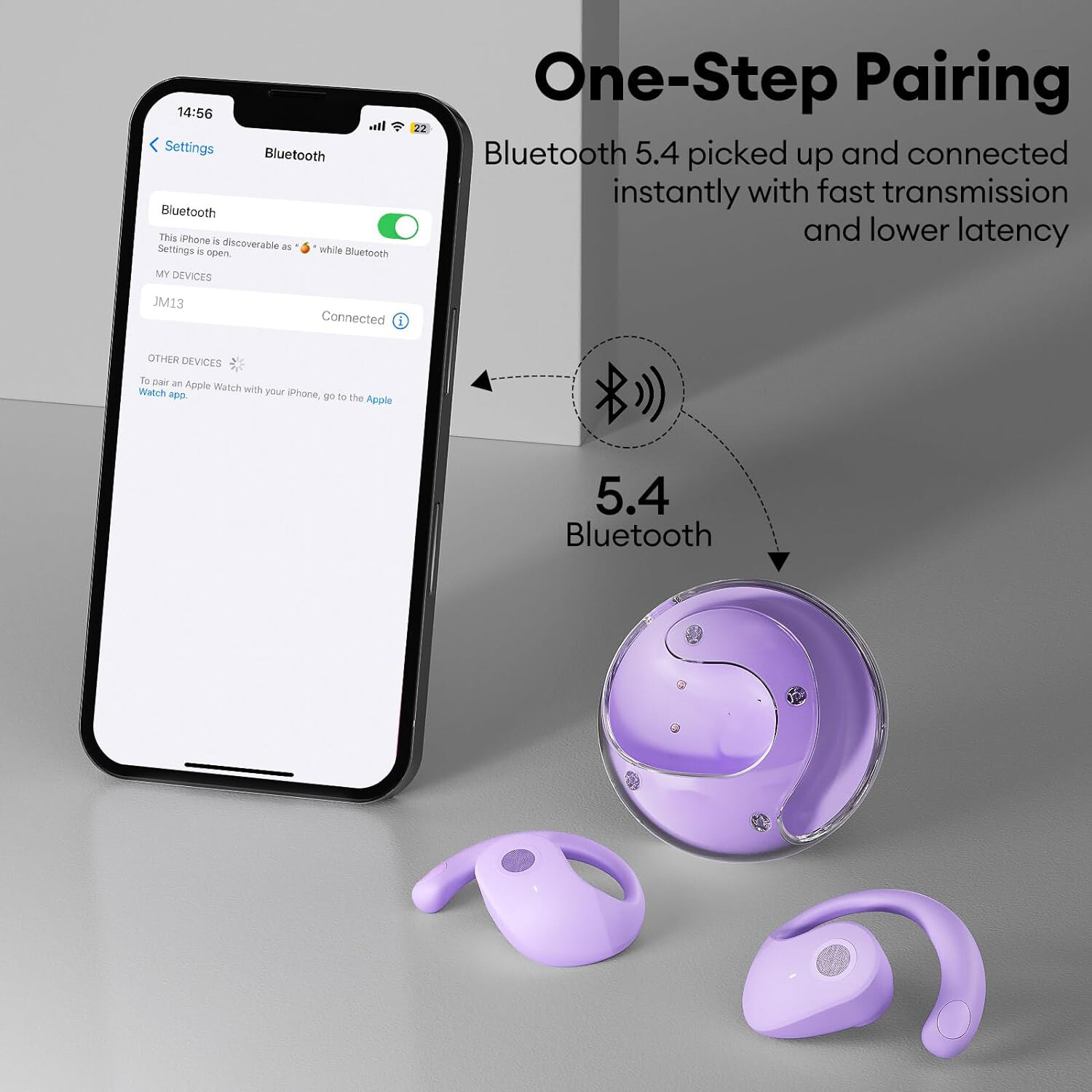 OWS Bluetooth 5.4 Open Earphones Sport Wireless Headphones Ball Ear Hook Headset