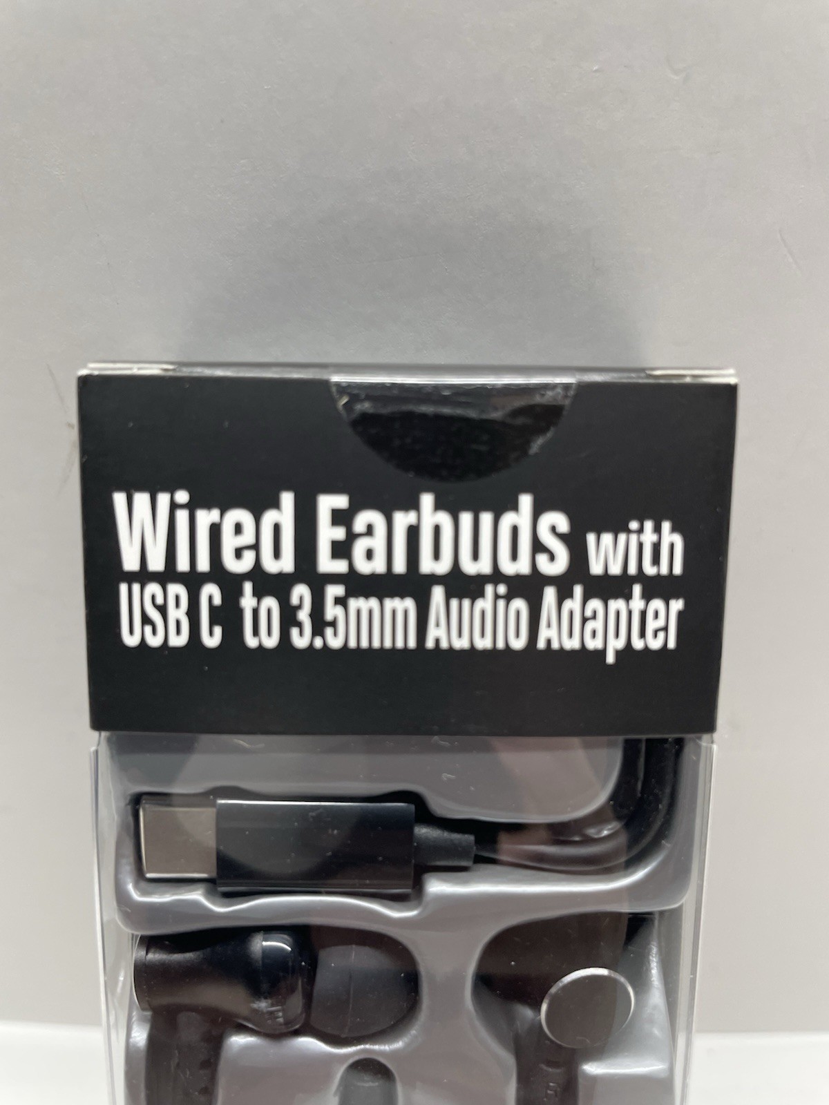 Wired Earbuds w/ USB-C to 3.5mm Adapter Mic Volume Control Noise Isolating Black