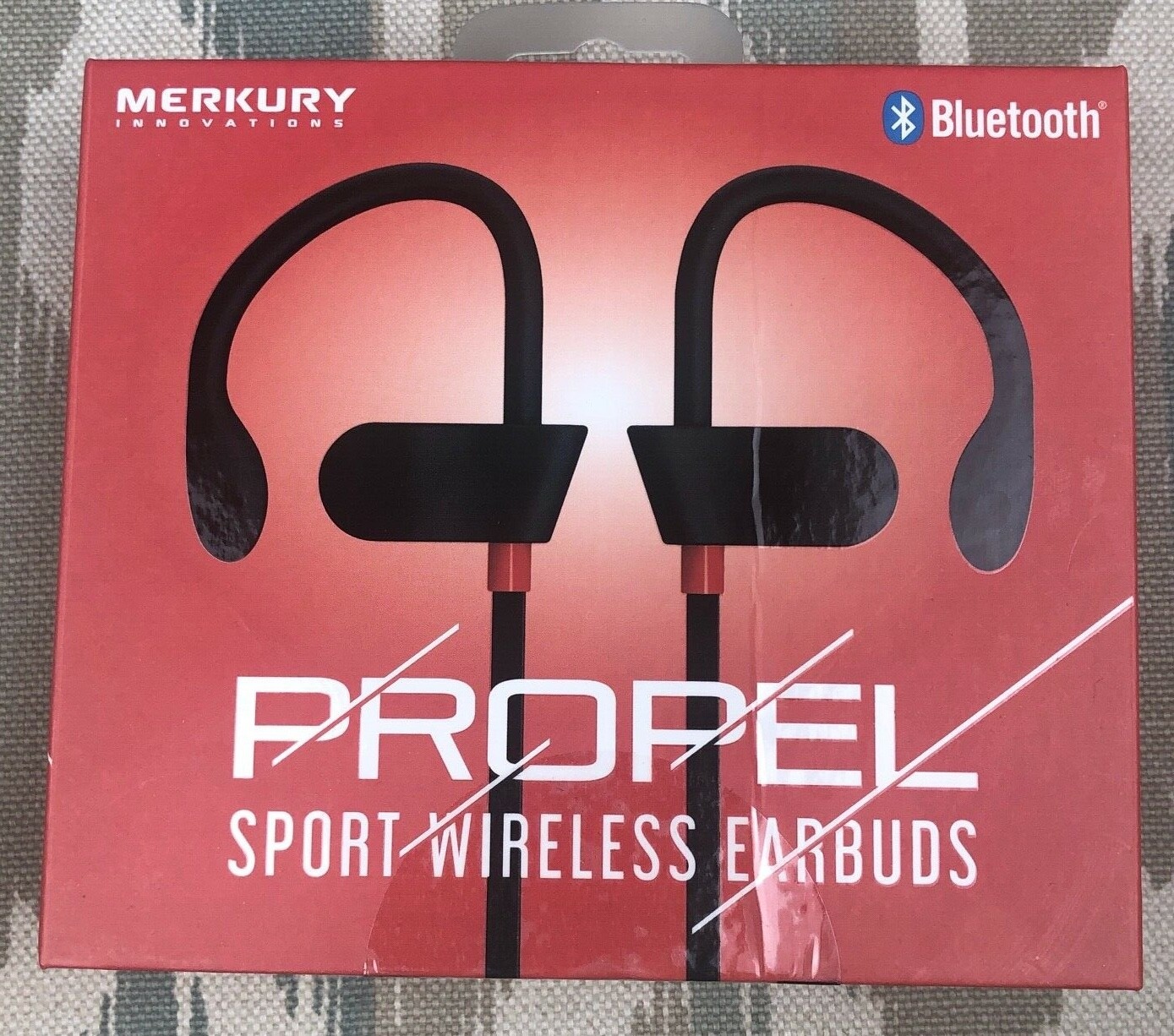 Merkury Innovations Propel Sport Bluetooth 4.2 Wireless Earbuds Black and Red