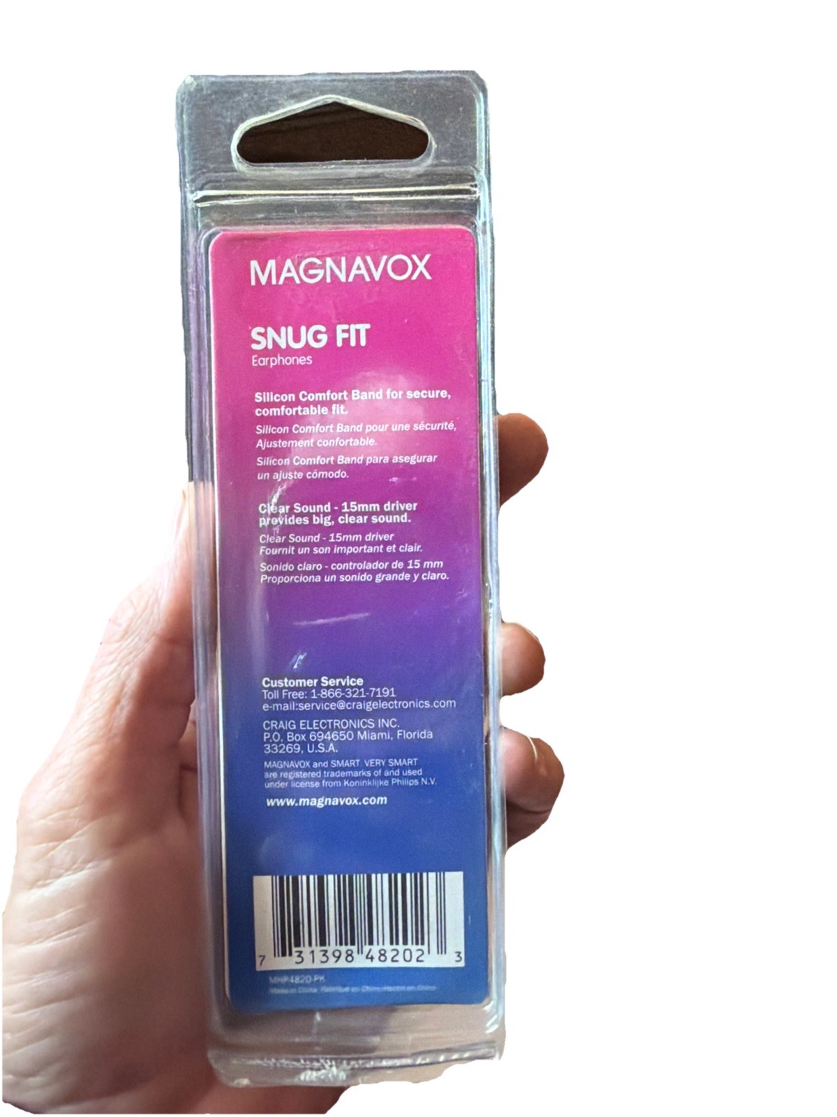 Magnavox Snug Fit Smooth Bass MHP4820-PK Silicone Earbuds Wired