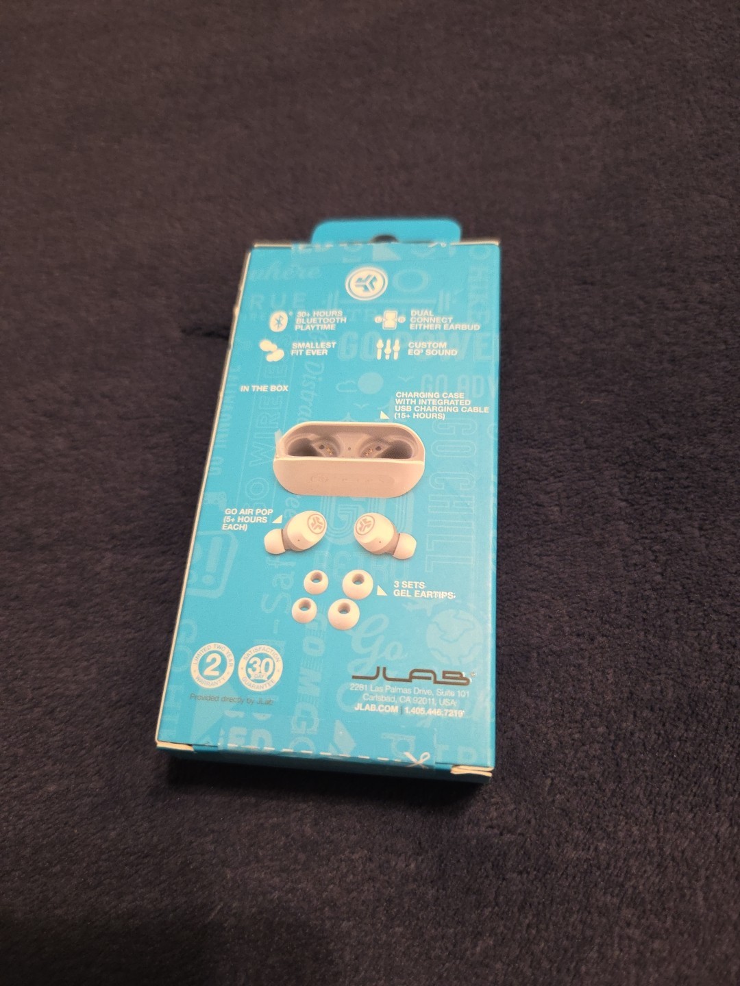 New JLab GO Air True Wireless In-Ear Headphones – White/Gray (EBGOAIRRWHTGRY82)
