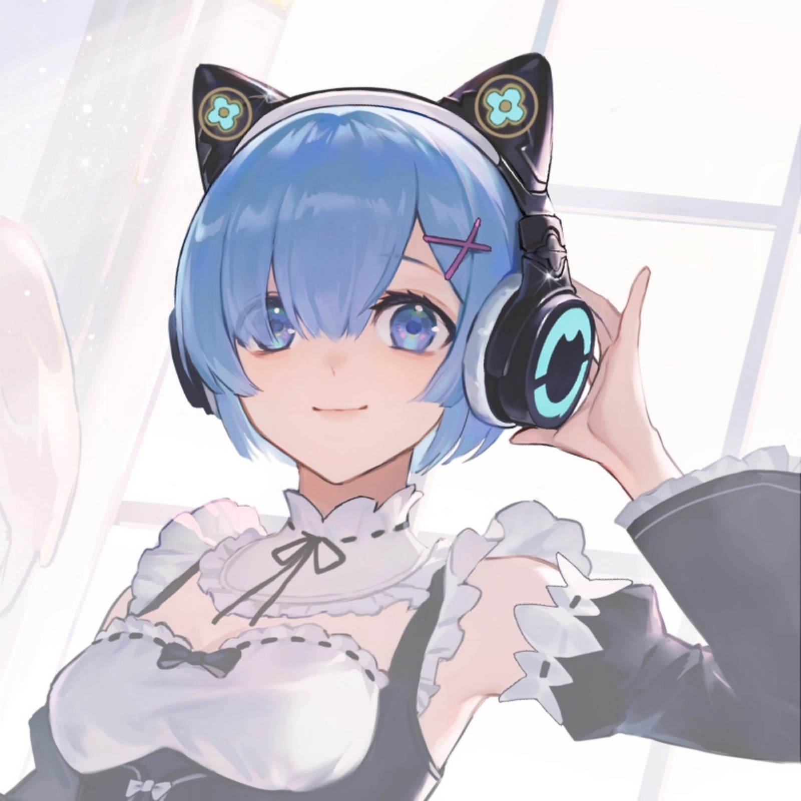 Re:Life in a different world from zero Rem LED Cat Ear Wireless Earphones Anime