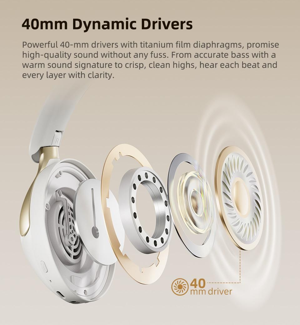 Qcy H3 Pro Anc Wireless Headphone 50db Noise Canceling Hi-res Spatial Audio Earp