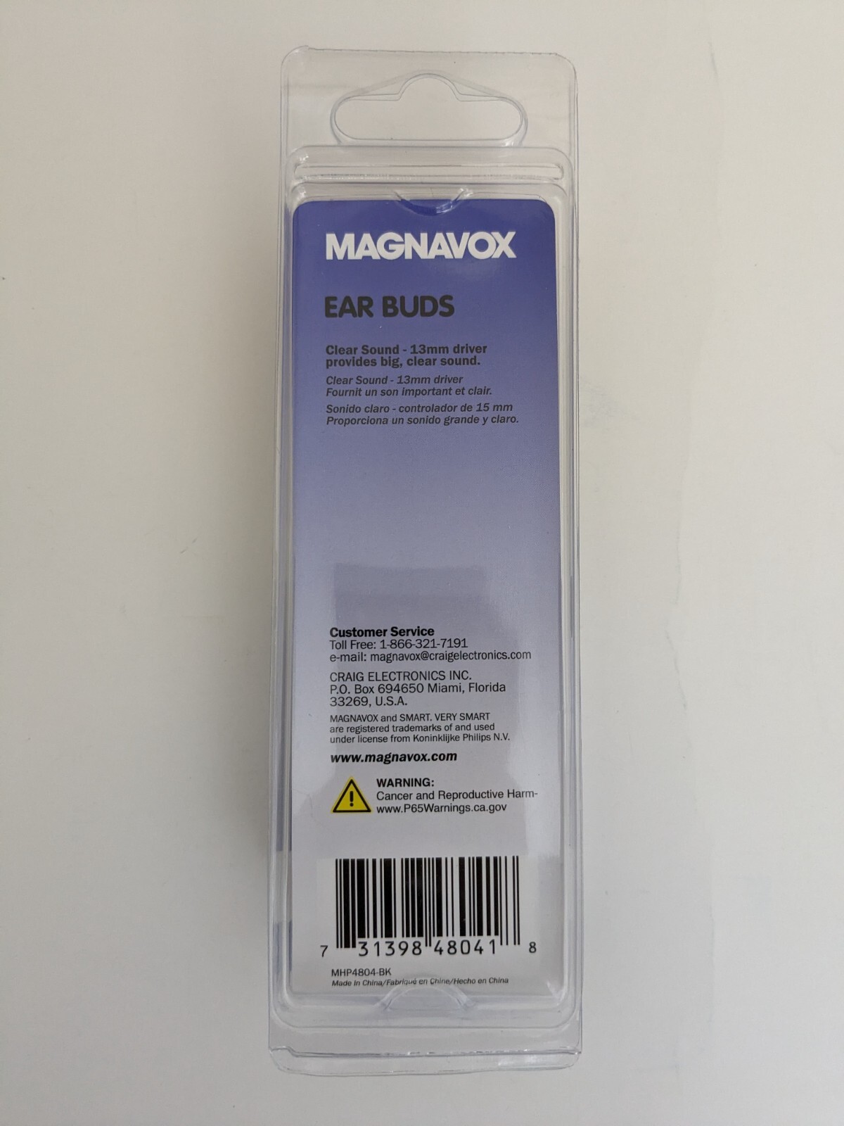 Magnavox MHP4804BK Clear Sound Digital Stereo 13MM Earbuds Black ( 2 Pack )