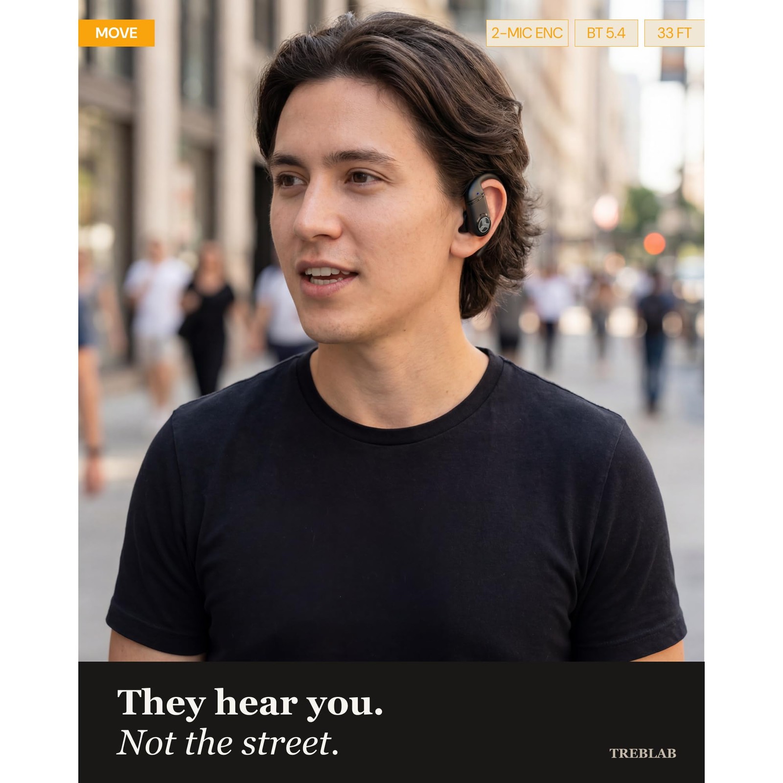 TREBLAB X4 Wireless Earbuds with Earhooks – 253H Battery, ENC Mic, Bluetooth 5.4