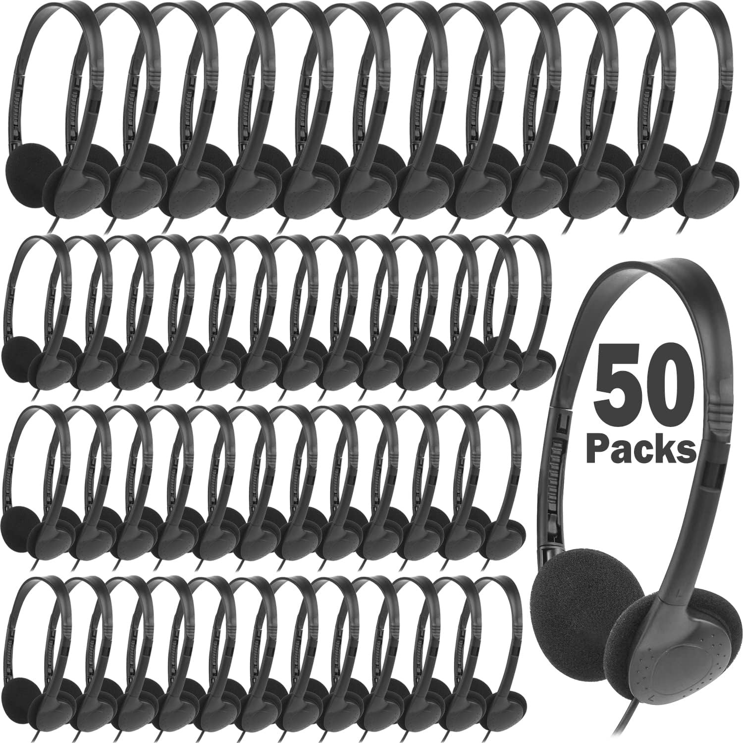 Classroom Headphones Bulk 10 Pack for Kids School, Wholesale Class Set Durable E