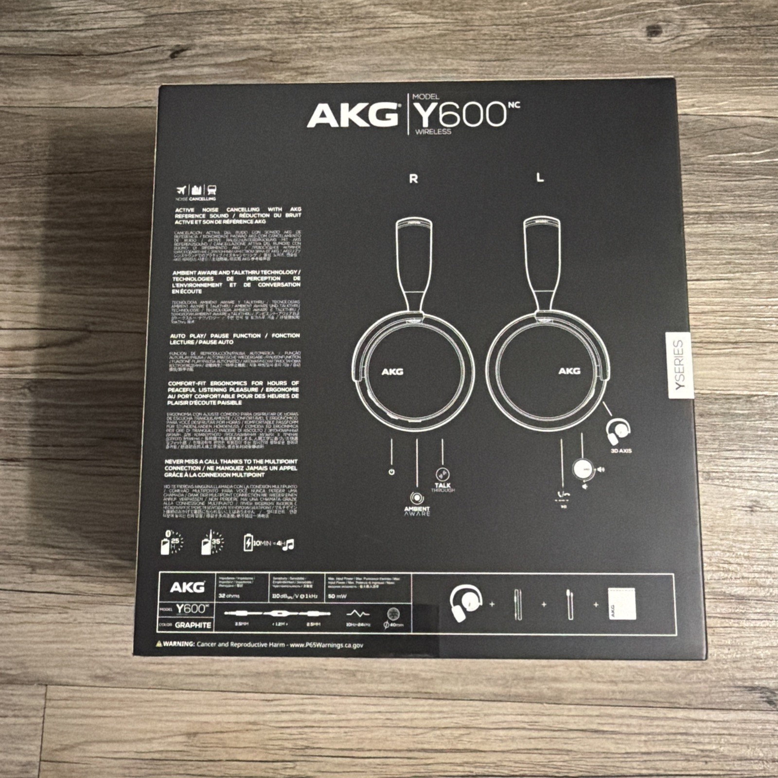 Samsung AKG Y600NC Noise Cancelling Bluetooth Headphones – Graphite Black