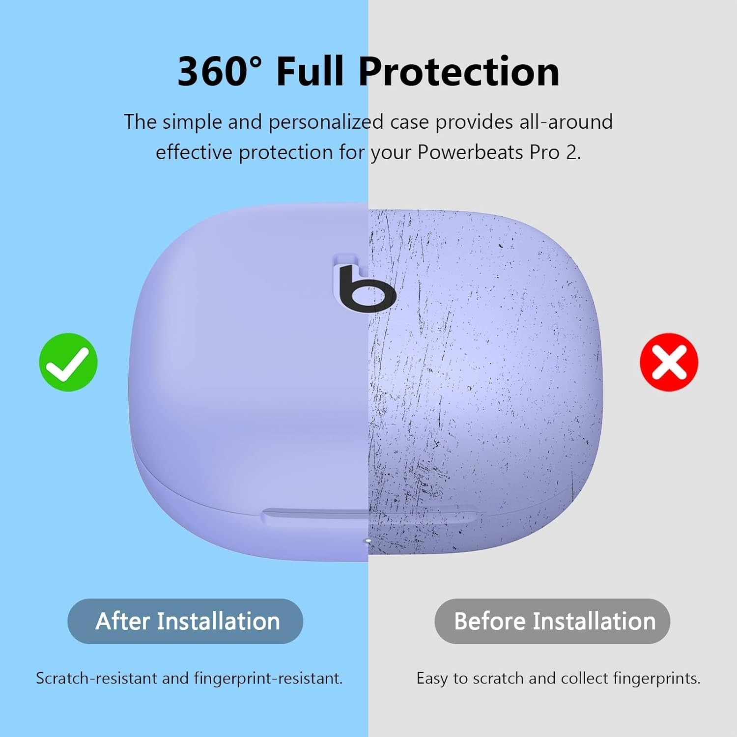 Beats Powerbeats Pro 2 Silicone Case Cover: Functional & Stylish in Light Purple