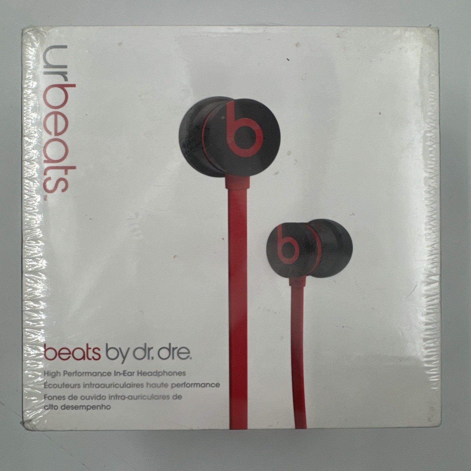 New-Beats by Dr. Dre-urBeats-Black/Red-In Ear Headphones-810-00055-Free Shipping