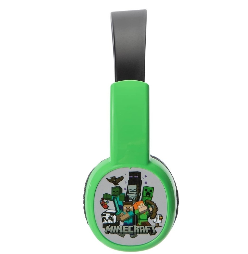 Minecraft Kids’ Safe Headphones Green and Black Ages 2 to 8 Years Old