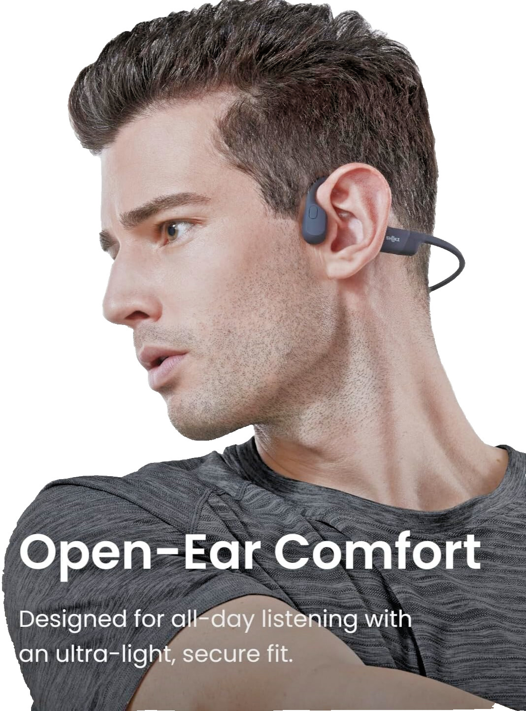 Shokz – OpenRun Bone Conduction Open-Ear – Endurance Headphones ~ Black S803